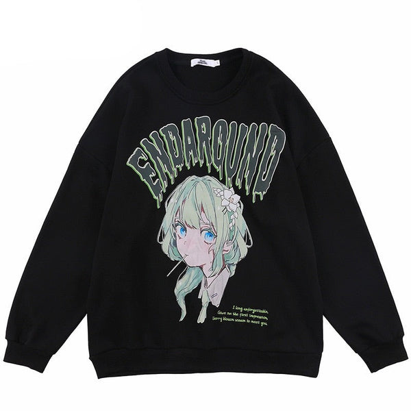 "Turn Around" Graphic Unisex Streetwear Vintage Women Men Y2K Sweatshirt