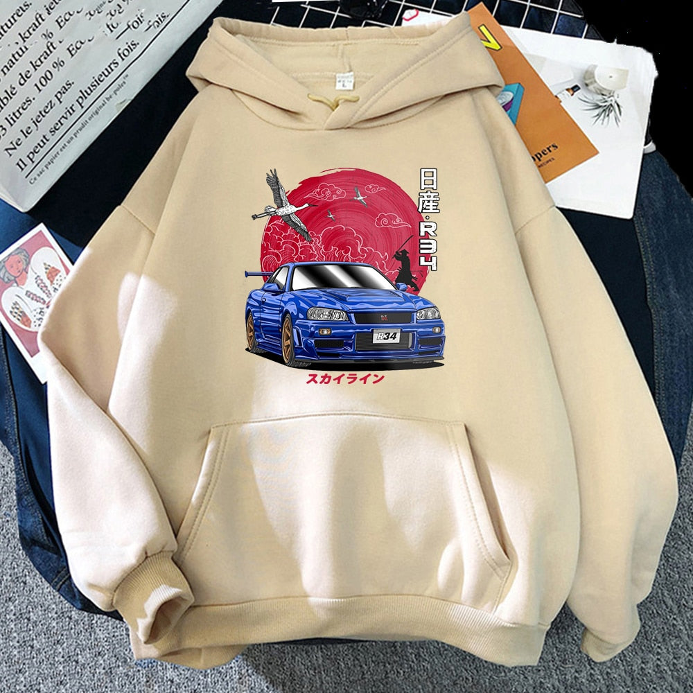 "R34" Graphic Unisex Streetwear Vintage Women Men Y2K Hoodie