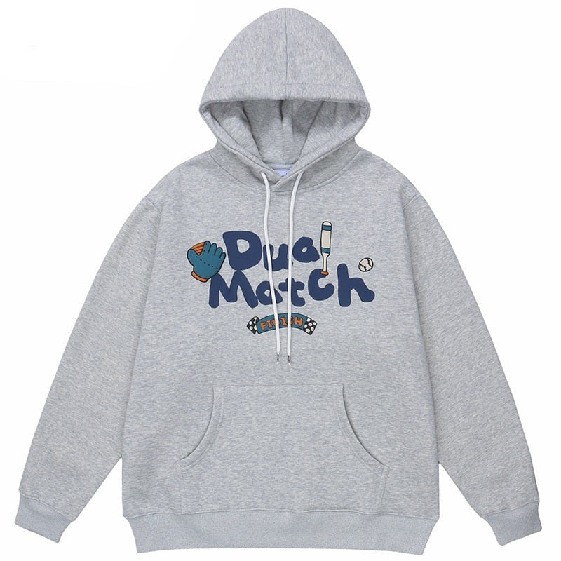 "Dual Match" Unisex Men Women Streetwear Graphic Hoodie