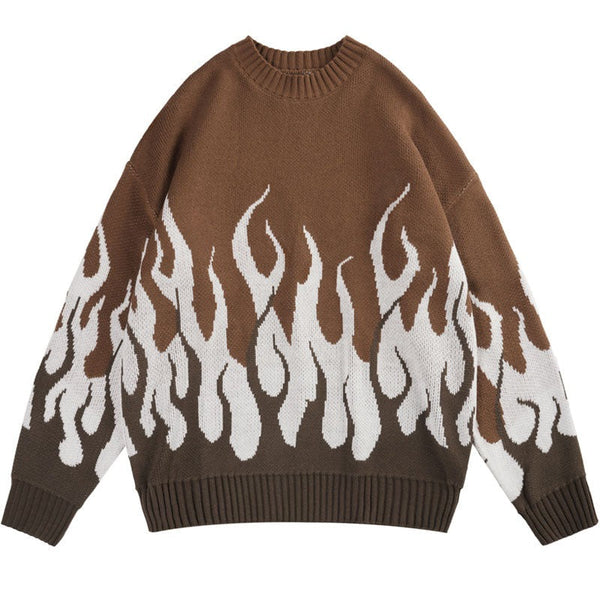 "Darken Flames" Unisex Men Women Streetwear Graphic Sweater