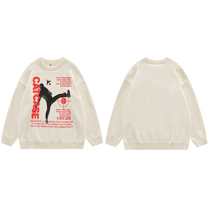 "Red Dot Sight" Graphic Unisex Streetwear Vintage Women Men Y2K Sweater