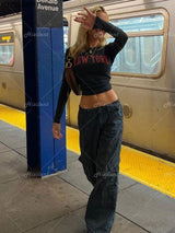 "Subway" Graphic Unisex Streetwear Vintage Women Men Y2K Slim Basic T-Shirt