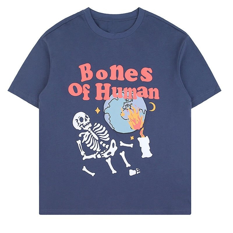"Strong Bones" Graphic Unisex Streetwear Vintage Women Men Y2K T-Shirt