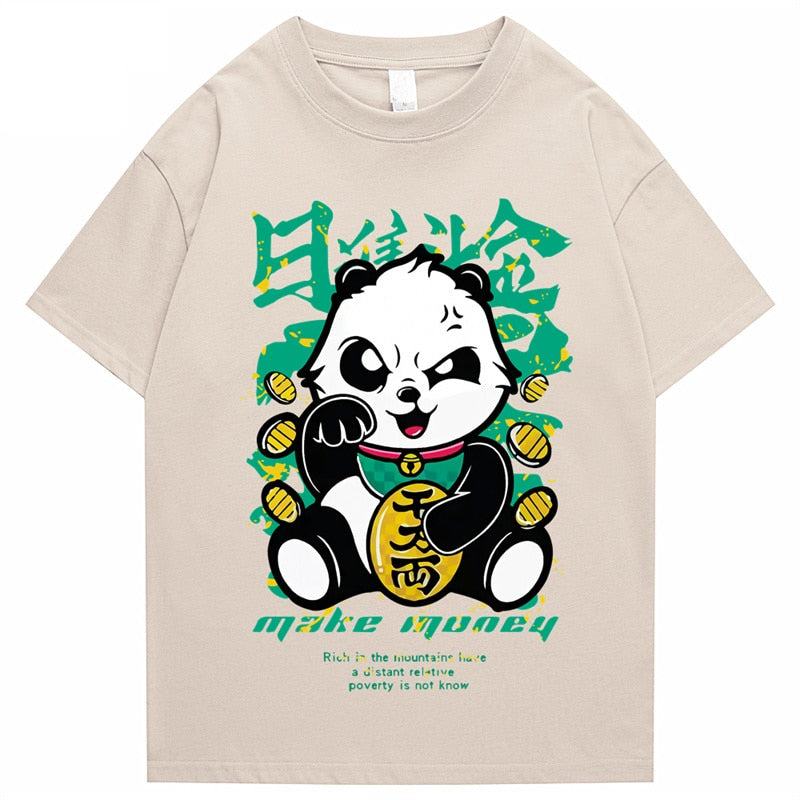 "Rich Panda” Graphic Unisex Streetwear Vintage Women Men Y2K T-Shirt
