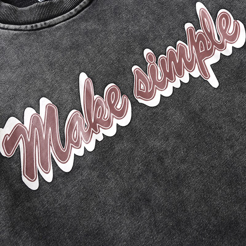 "Keep It Simple" Graphic Unisex Streetwear Vintage Women Men Y2K Sweatshirt