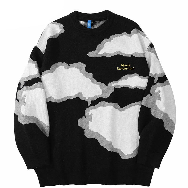 "Cloudy Days" Unisex Men Women Streetwear Graphic Sweater