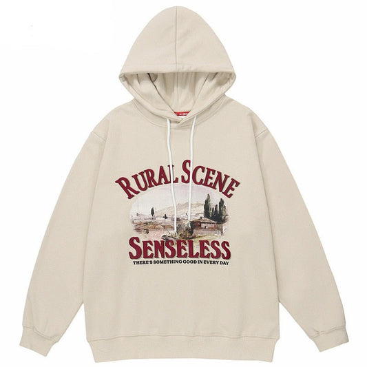 "Rural Sense" Graphic Unisex Streetwear Vintage Women Men Y2K Hoodie