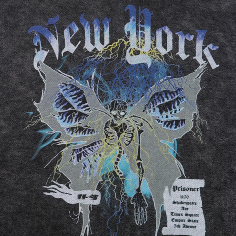 "New York" Graphic Unisex Streetwear Vintage Women Men Y2K Hoodie