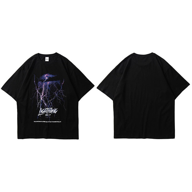 "Lighting Threat" Graphic Unisex Streetwear Vintage Women Men Y2K T-Shirt