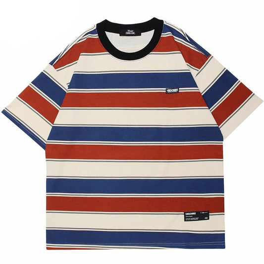 "Striped" Graphic Unisex Streetwear Vintage Women Men Y2K T-Shirt