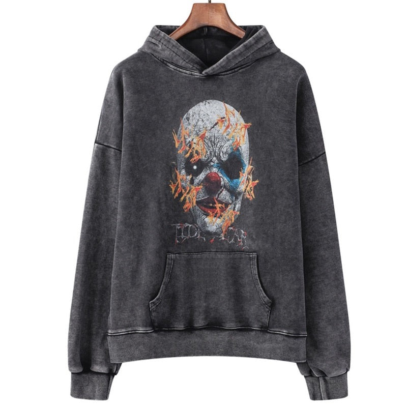 "Broken Clown" Unisex Men Women Streetwear Graphic Hoodie