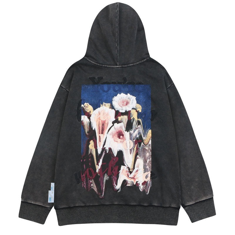 "Floating Floral" Unisex Men Women Streetwear Graphic Hoodie