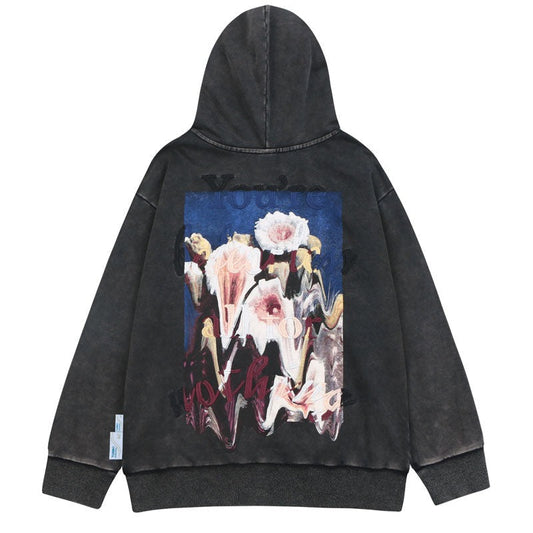 "Floating Floral" Unisex Men Women Streetwear Graphic Hoodie
