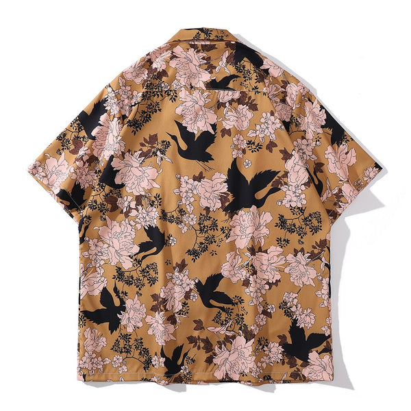 "Tree Printed" Unisex Men Women Streetwear Collar Shirt