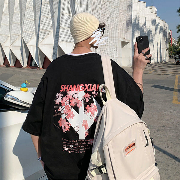 "Cherry Blossom" Unisex Men Women Streetwear Graphic T-Shirt