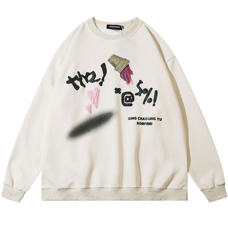 "Broken Cone" Unisex Men Women Streetwear Graphic Sweatshirt