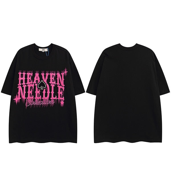 "Heaven Only" Graphic Unisex Streetwear Vintage Women Men Y2K T-Shirt