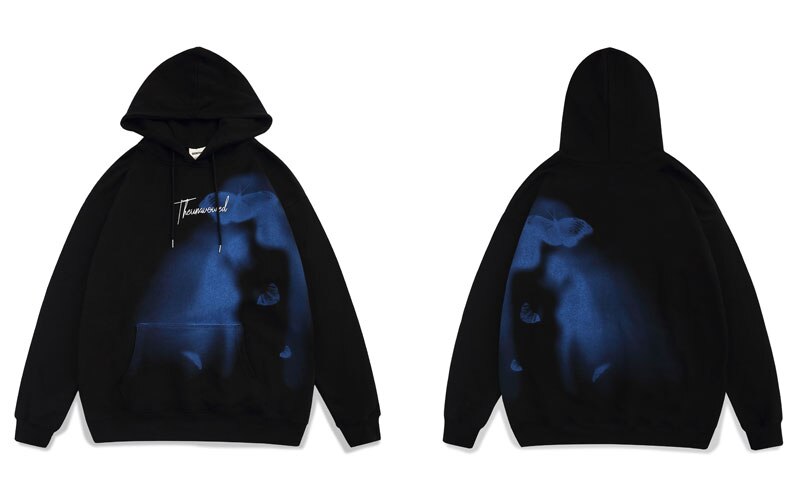 "Purple Ghost" Graphic Unisex Streetwear Vintage Women Men Y2K Hoodie