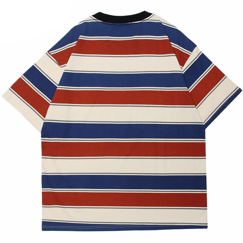 "Striped" Graphic Unisex Streetwear Vintage Women Men Y2K T-Shirt