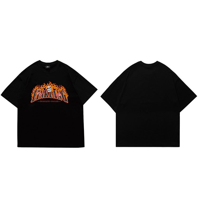 "Big Flame" Unisex Men Women Streetwear Graphic T-Shirt