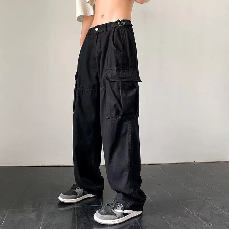 "Deluxe" Graphic Unisex Streetwear Vintage Women Men Y2K Cargo Pants