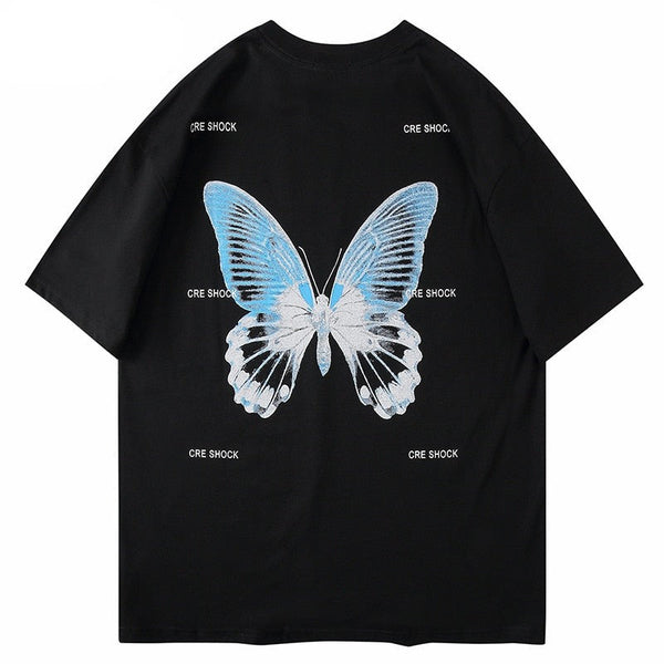 "White Butterfly" Graphic Unisex Streetwear Vintage Women Men Y2K T-Shirt