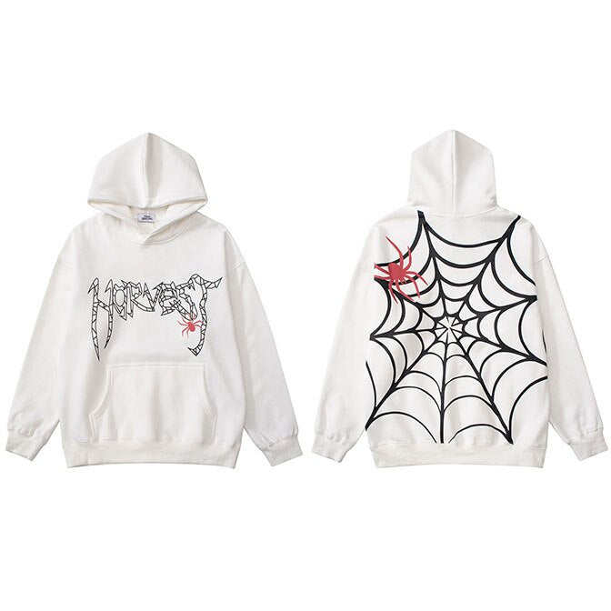 "Spider Web" Graphic Unisex Streetwear Vintage Women Men Y2K Hoodie