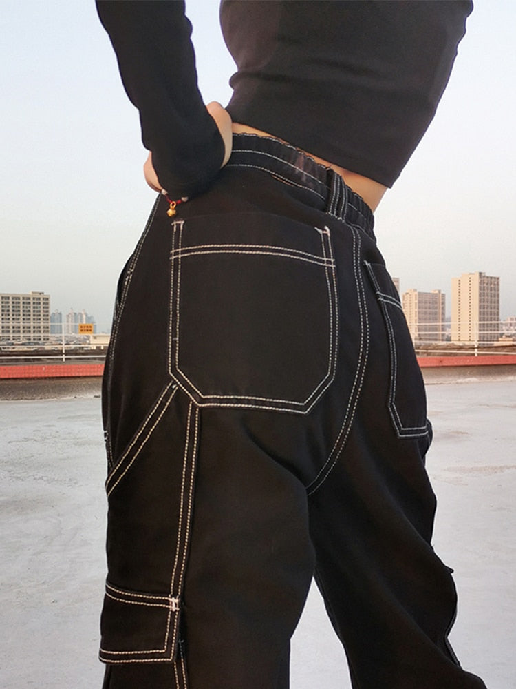 "Patched" Graphic Unisex Streetwear Women Men Y2K Denim Pants