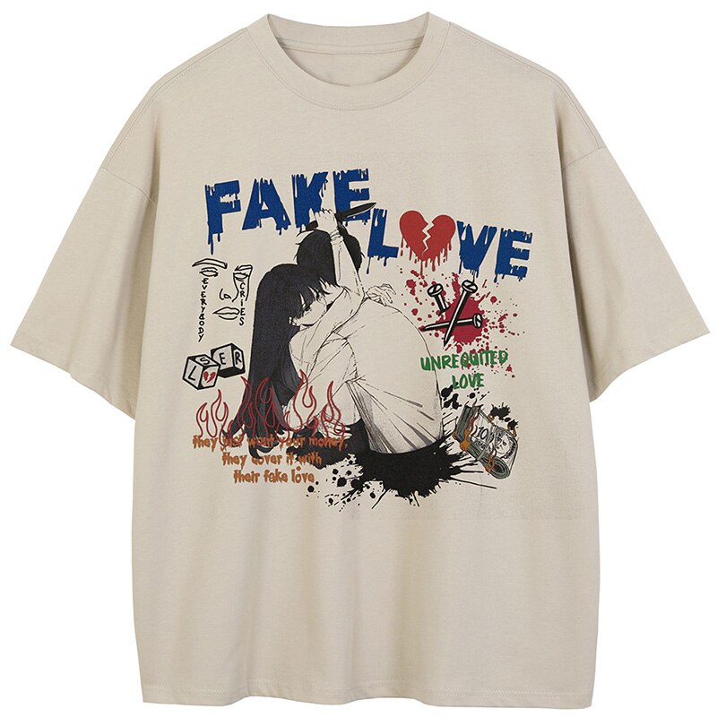 "Fake Feelings" Unisex Men Women Streetwear Graphic T-Shirt