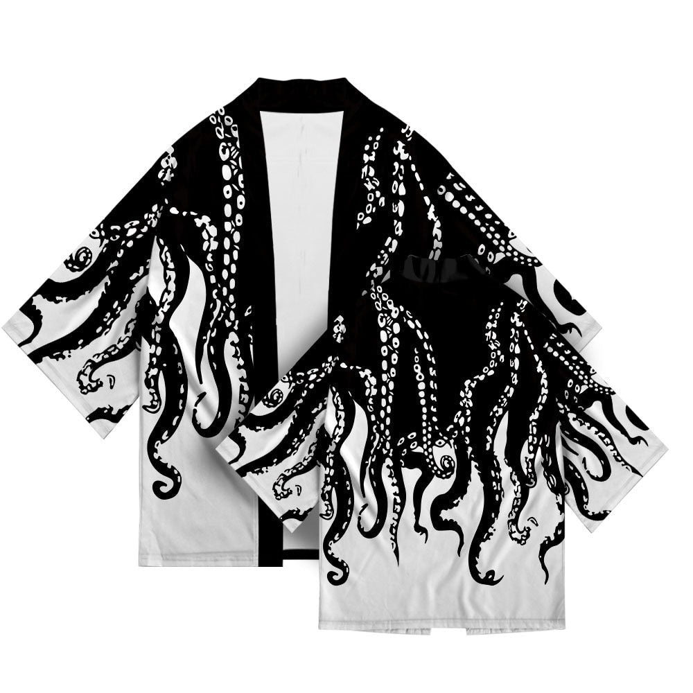 "Winter Waves" Graphic Unisex Streetwear Vintage Women Men Y2K Kimono