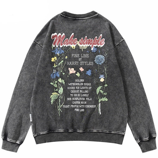 "Keep It Simple" Graphic Unisex Streetwear Vintage Women Men Y2K Sweatshirt