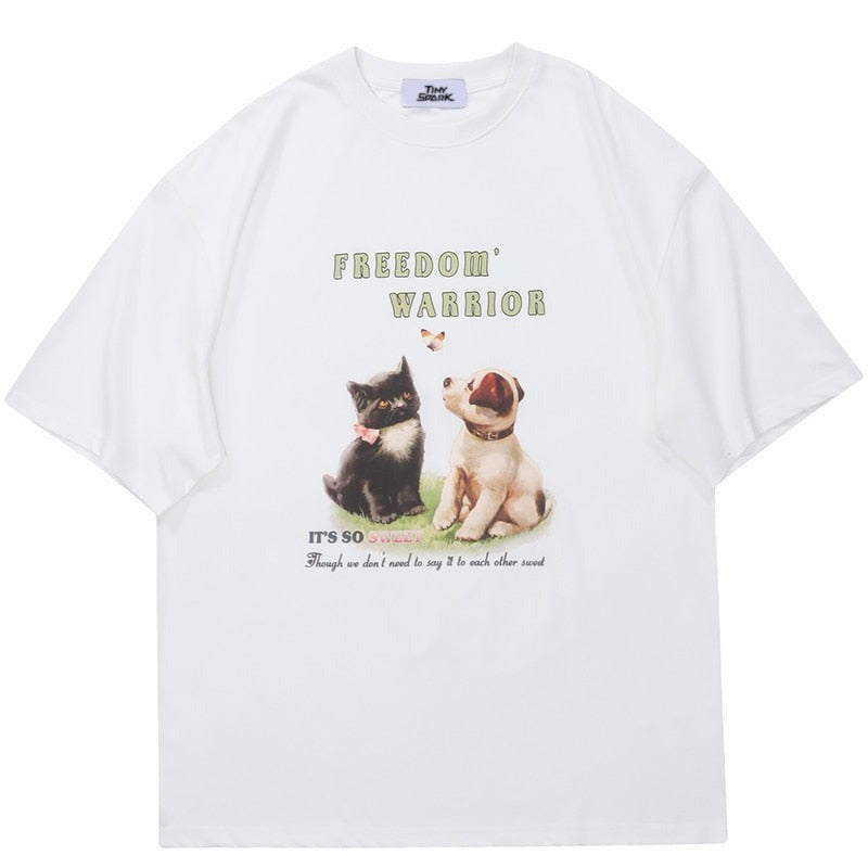 "Warrior" Graphic Unisex Streetwear Vintage Women Men Y2K T-Shirt