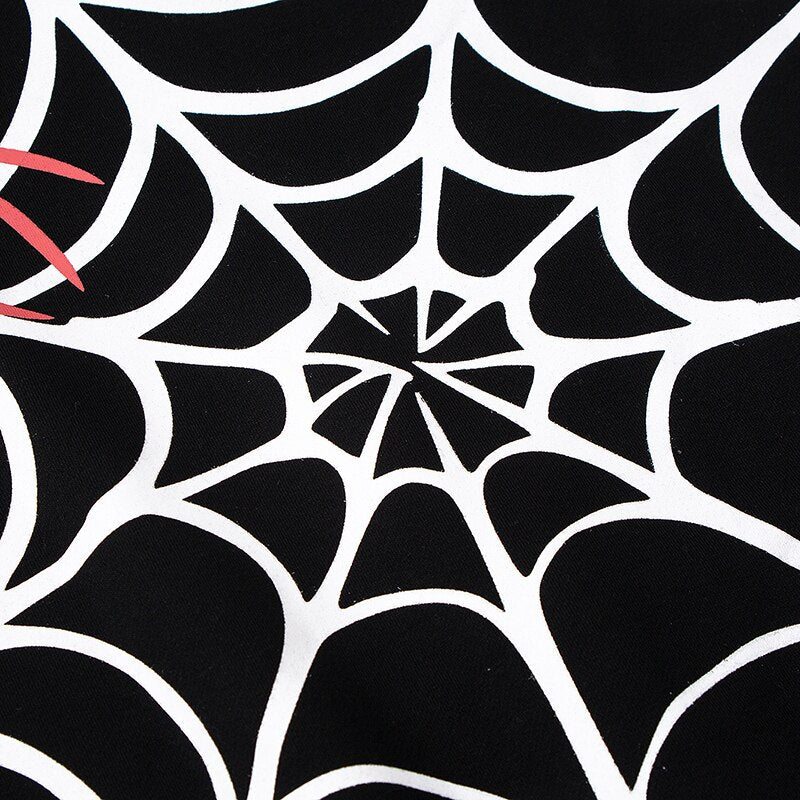 "Spider Web" Graphic Unisex Streetwear Vintage Women Men Y2K Hoodie