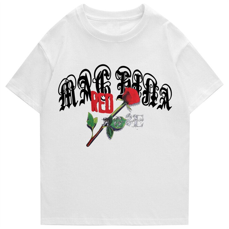 "Rose” Graphic Unisex Streetwear Vintage Women Men Y2K Graphic T-Shirt