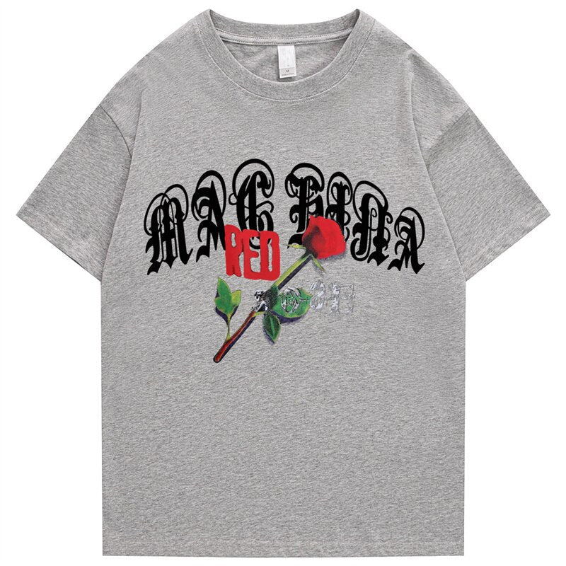 "Rose” Graphic Unisex Streetwear Vintage Women Men Y2K Graphic T-Shirt