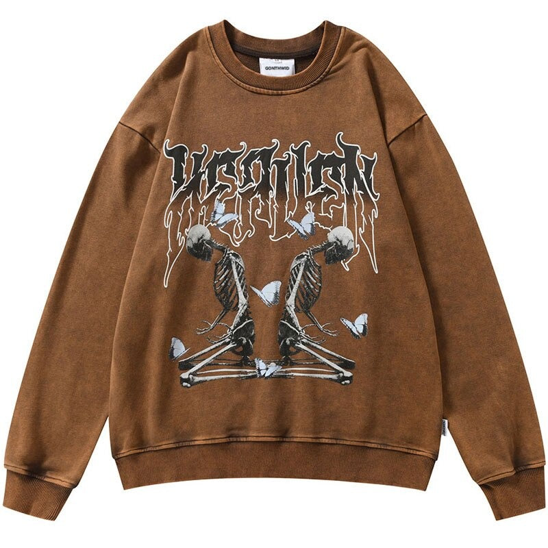 "Twin Souls" Graphic Unisex Streetwear Vintage Women Men Y2K Sweatshirt
