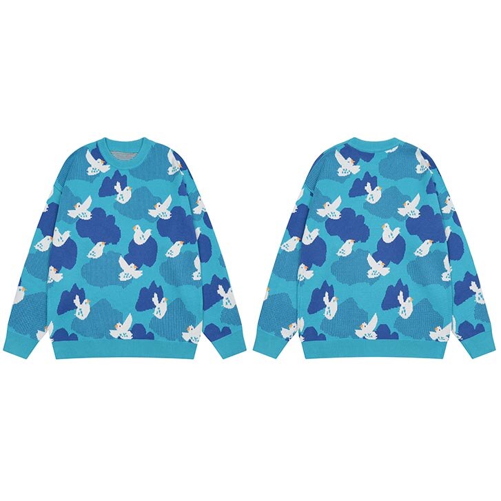 "Flying Together" Unisex Men Women Streetwear Graphic Sweater