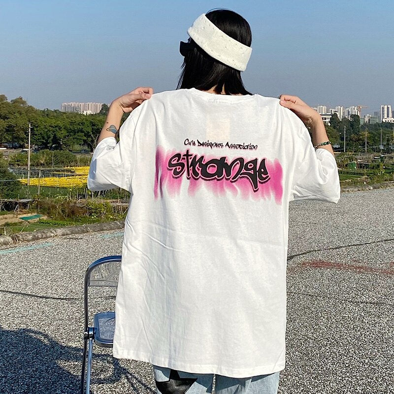 "Stronger" Graphic Unisex Streetwear Vintage Women Men Y2K T-Shirt