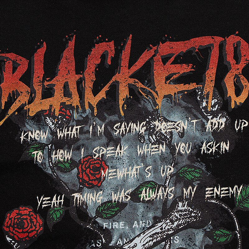 "Black Rose" Unisex Men Women Streetwear Graphic Hoodie
