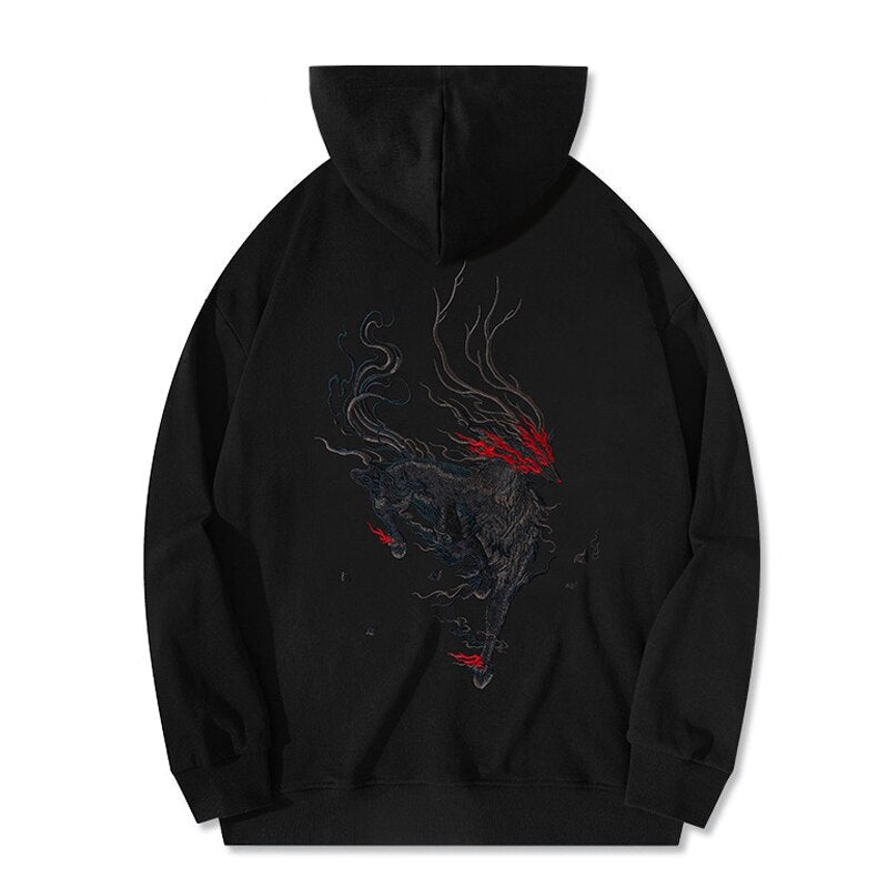 "Black Dragon" Unisex Men Women Streetwear Graphic Hoodie