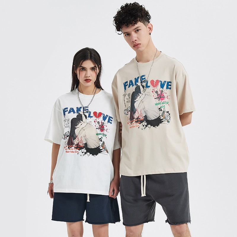 "Fake Moments" Unisex Men Women Streetwear Graphic T-Shirt