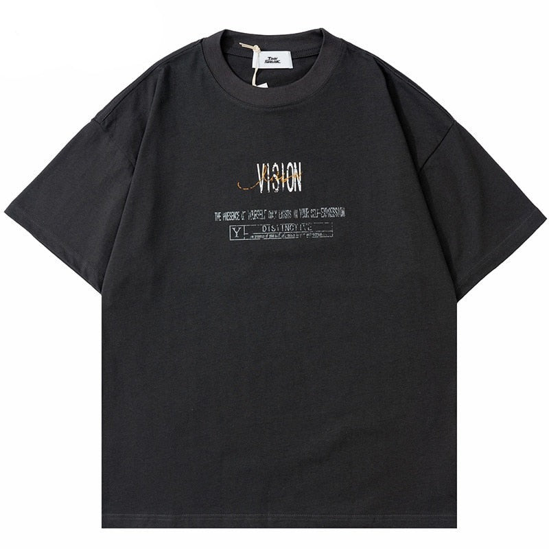 "Vision" Graphic Unisex Streetwear Vintage Women Men Y2K T-Shirt