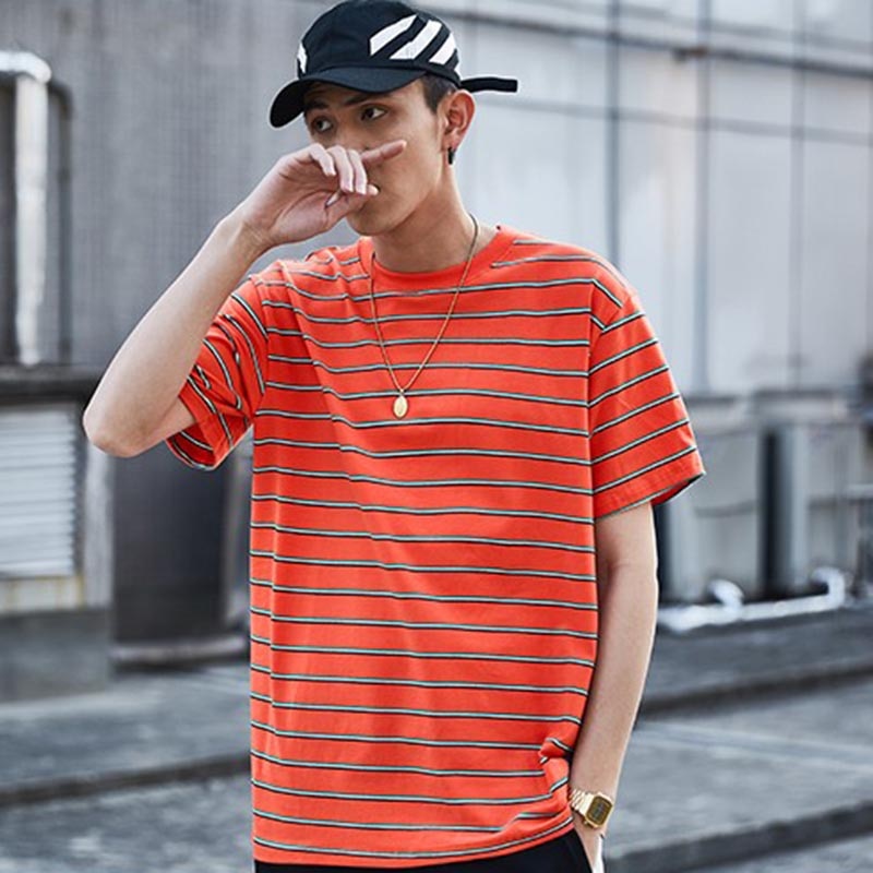 "Striped" Graphic Unisex Streetwear Vintage Women Men Y2K T-Shirt