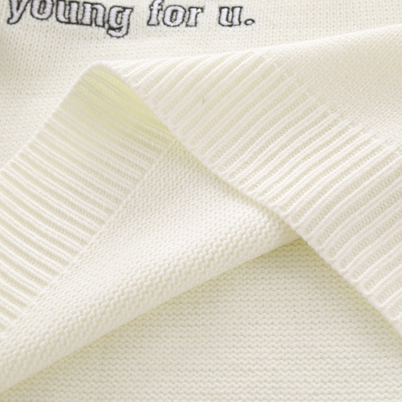 "Young For Us" Graphic Unisex Streetwear Vintage Women Men Y2K Sweater