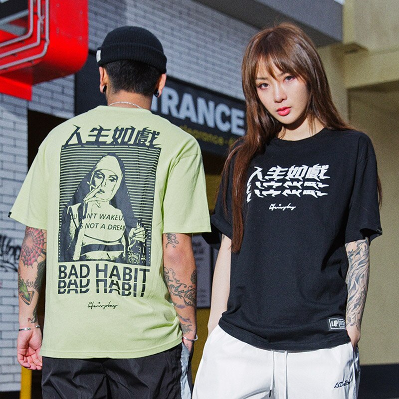"Bad Habbit" Unisex Streetwear Men Women Graphic T-Shirt