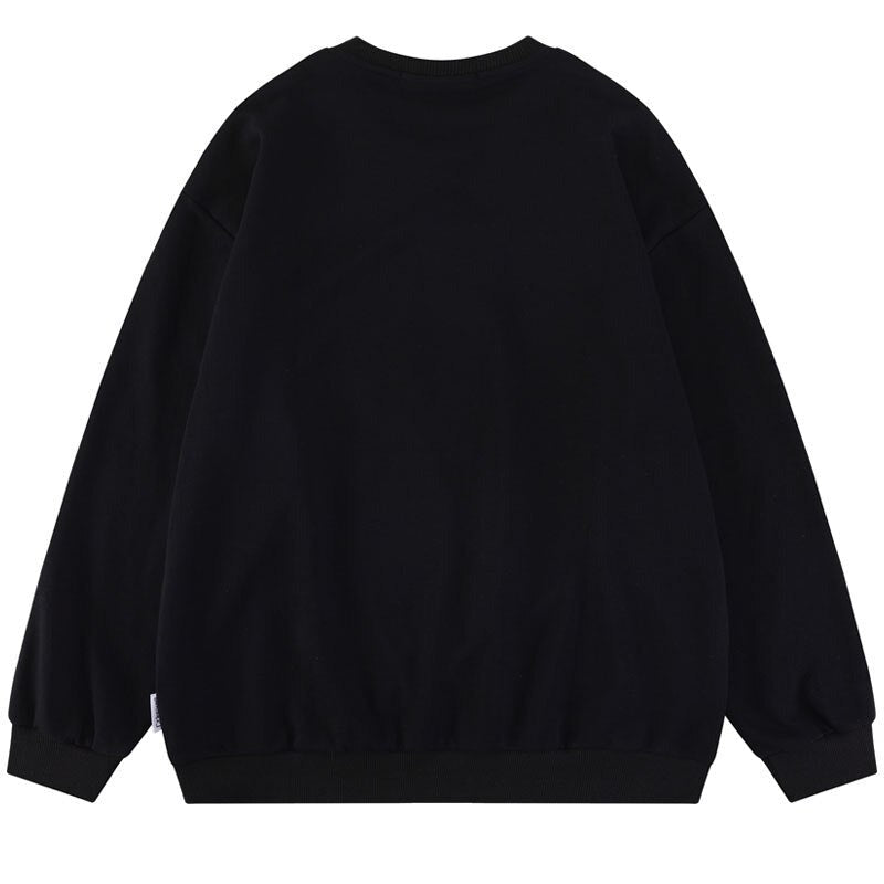 "White Flames" Graphic Unisex Streetwear Vintage Women Men Y2K Sweatshirt