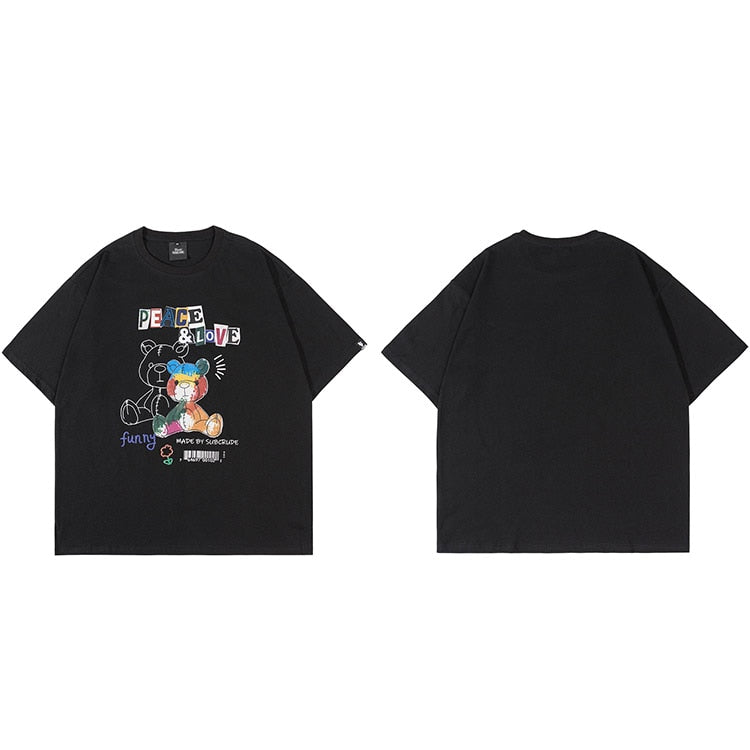 "Peace and Love" Graphic Unisex Streetwear Vintage Women Men Y2K T-Shirt