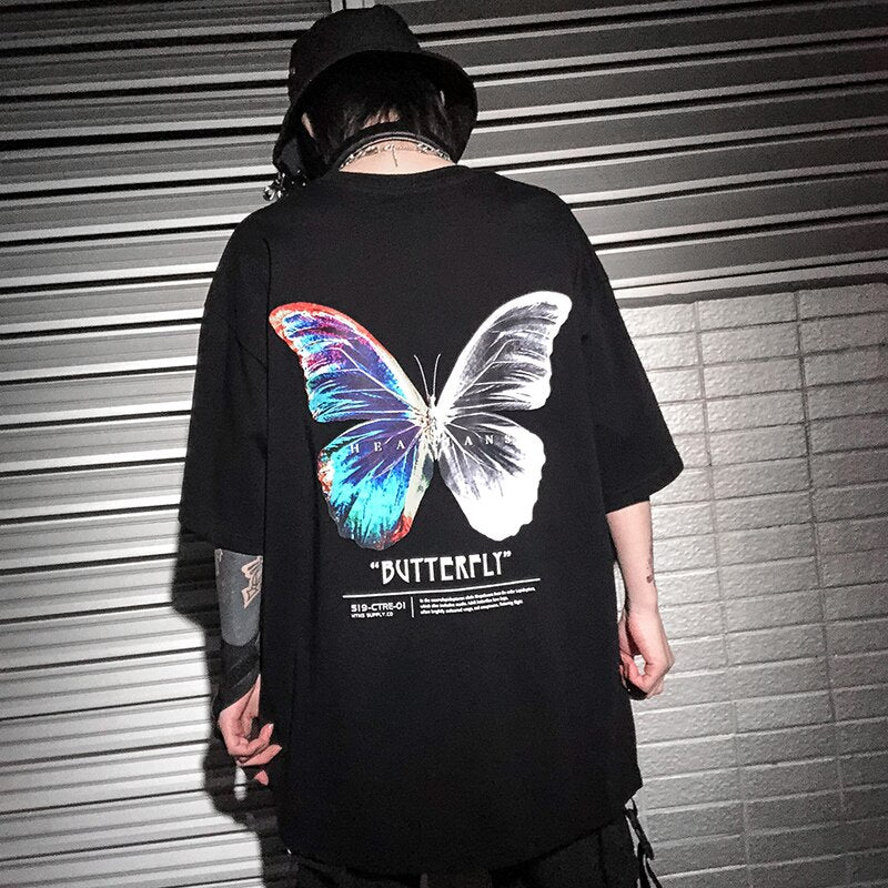 "Blue Effect" Graphic Unisex Streetwear Vintage Women Men Y2K T-Shirt