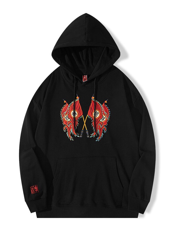 "Two Flags" Graphic Unisex Streetwear Vintage Women Men Y2K Hoodie