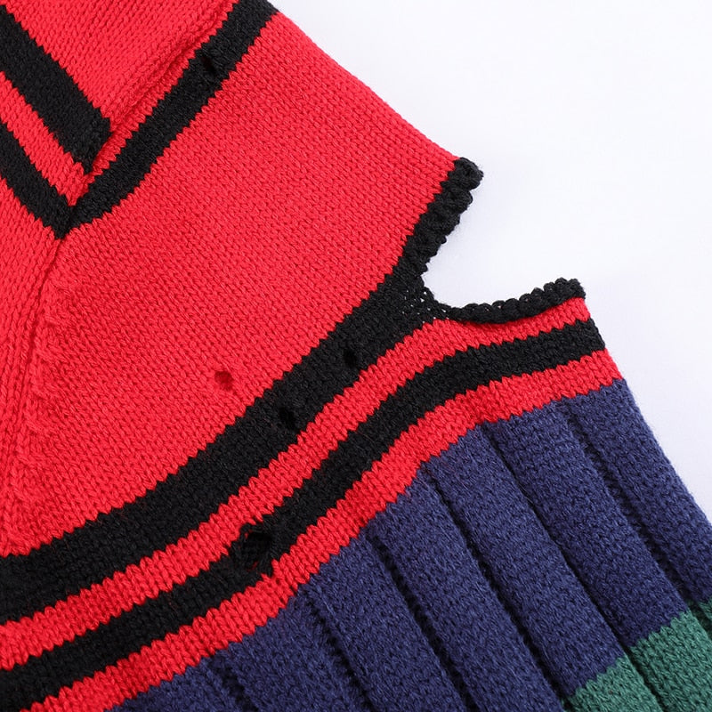 "Red Waves" Graphic Unisex Streetwear Vintage Women Men Y2K Sweater